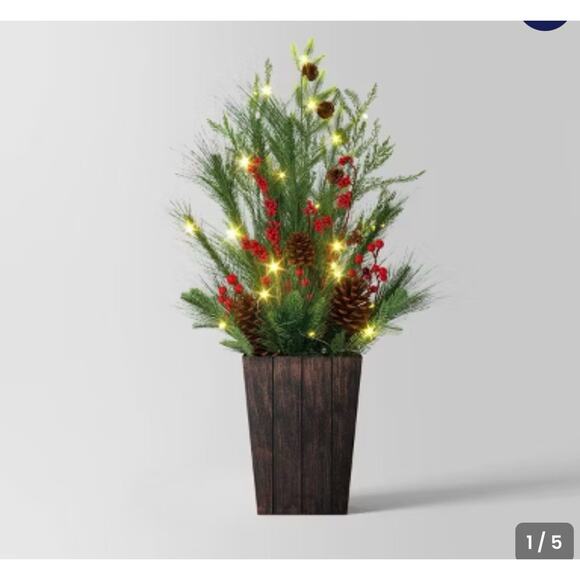 Wondershop 3 Ft Potted LED Pre-lit Holiday Arrangement Box 29 - Picture 1 of 8